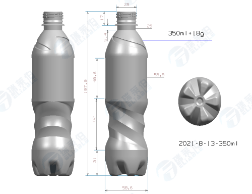 Small Bottle 350ml Carbonated Drinks Bottle Design