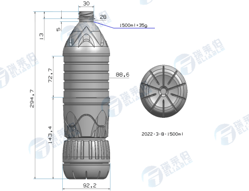 Market Reference for 1500ml Water Bottle Shape Design