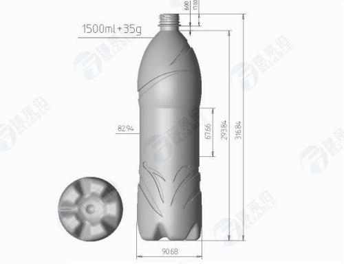 1500ml Large Sized Carbonated Drinks Bottle Shape Design